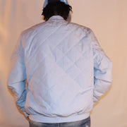 Quilted Pin Stripe Bomber Jacket